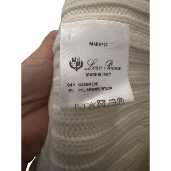 Loro Piana Ribbed Cashmere Knit Jacket in Cream - Picture 11 of 12